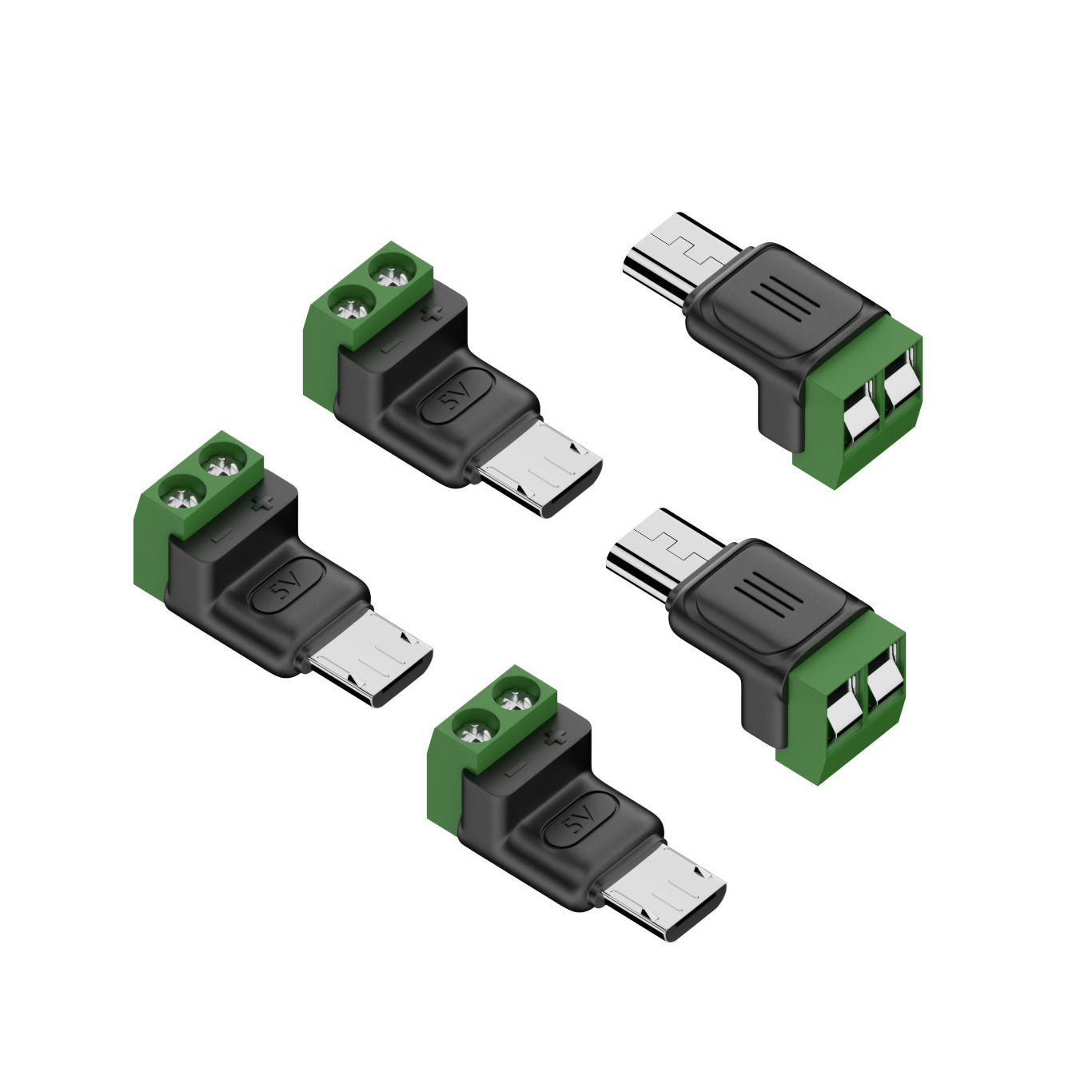 Screw Terminal Block - อะแดปเตอร์แปลงหัวต่อแบบสกรู 2 ขา เป็น Micro USB