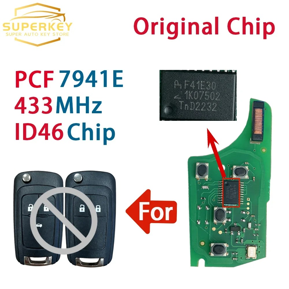 Proto Board - แผงวงจรกุญแจรถยนต์ SUPERKEY PCF7941E 433MHz สำหรับ Chevrolet