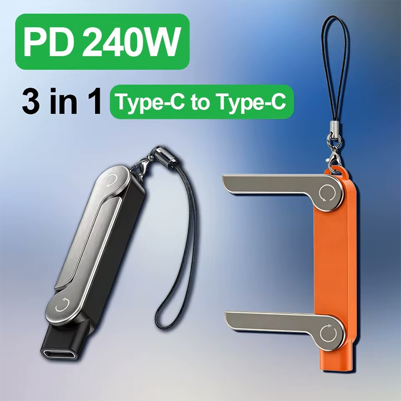 Usb C Cable - สายชาร์จ USB Type C แบบแบน พร้อมแท่นวางโทรศัพท์แบบพับได้