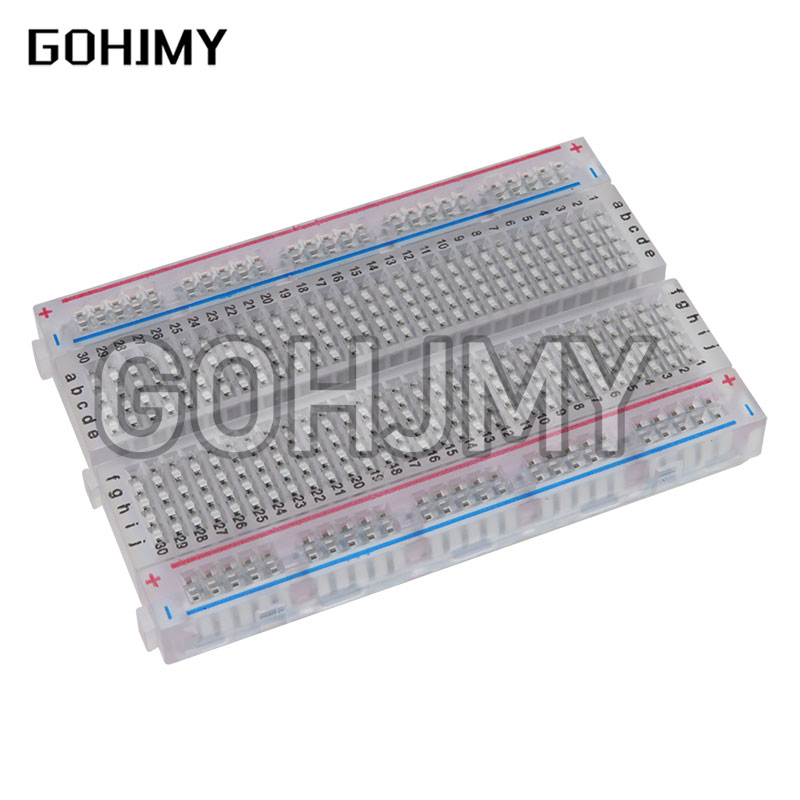 Breadboard 400 Point - 10ชิ้นใสมินิขนมปัง/Breadboard 8.5cm x 5.5cm 400 Hole