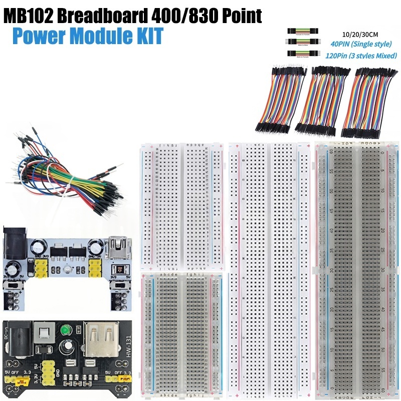 Breadboard 400 Point - บอร์ดทดลอง MB-102 MB102 400 830 จุด