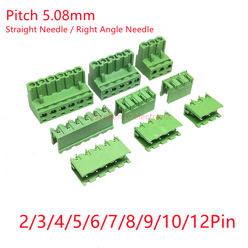 Screw Terminal Block - 5 คู่ 5.08 มม.Terminal Block 2/3/4/5/6/7/8/9/10/12P