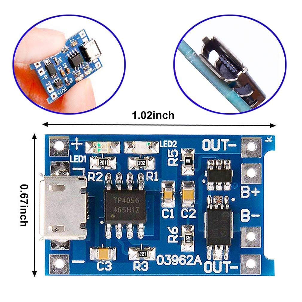 2/5PC Type-C Micro Mini 5V1A 1 - Tp4056 Module บทวิจารณ์และราคา